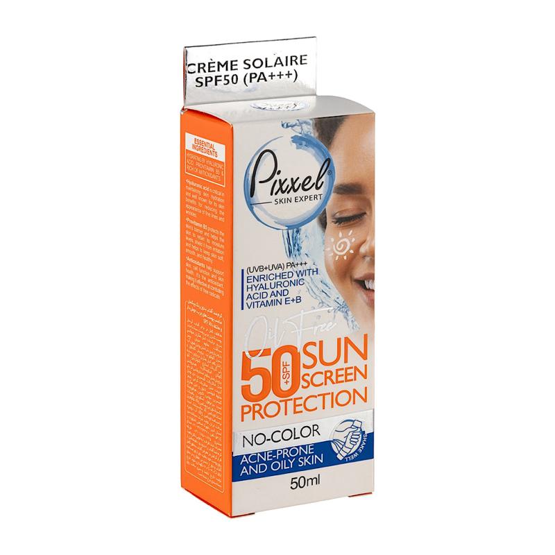 کرم ضد آفتاب بی رنگ پیکسل مدل Oily Acne Prone Skin با SPF50 مناسب پوست چرب حجم 50 میلی لیتر