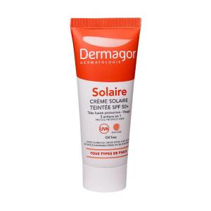 کرم ضد آفتاب SPF50 رنگی فاقد چربی 3 در 1 درماگور 40 میلی لیتر