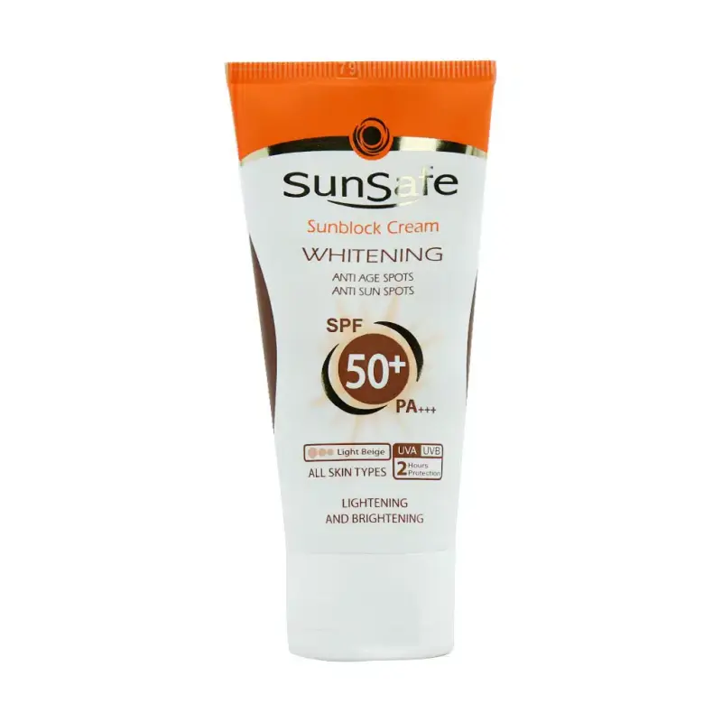کرم ضد آفتاب روشن کننده کرم پودری SPF50 سان سیف