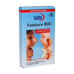 قرص اسید فولیک 800 میکروگرم یوروویتال 60 عددی