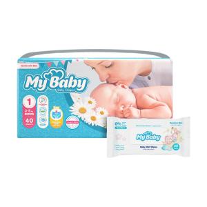 پوشک مای بیبی سایز یک (2 تا 5 کیلوگرم) بسته 40 عددی